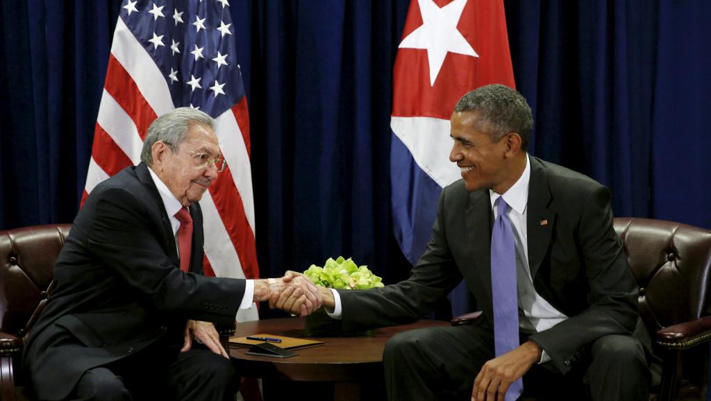 Obama e Castro na ONU